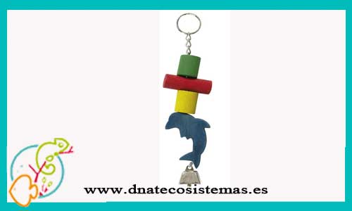 oferta-barato-venta-juguete-de-madera-multicolor-delfin-con-campana-26,5cm-tienda-online-de-productos-para-aves