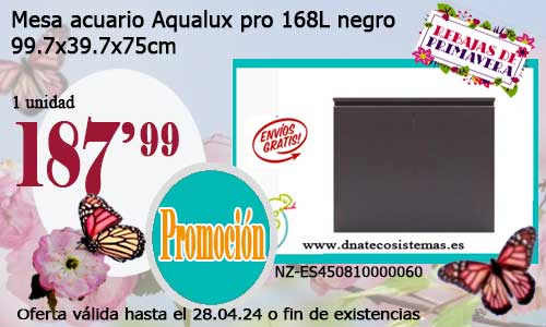 Mesa acuario Aqualux pro 168L negro.