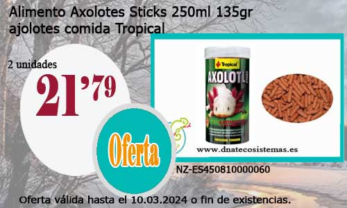 Alimento Axolotes Sticks 250ml 135gr.