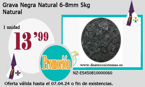 Grava Negra Natural 6-8mm 5kg.