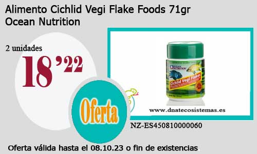 Alimento Cichlid Vegi Flake Foods  71gr.