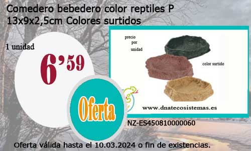 Comedero bebedero color reptiles P.